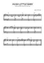 Téléchargez l'arrangement pour piano de la partition de Hush little baby en PDF
